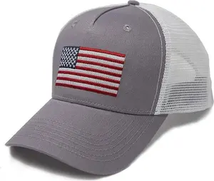USA Flag Trucker Hat – Adjustable Embroidered Snapback Cap for Men and Women by International Tie