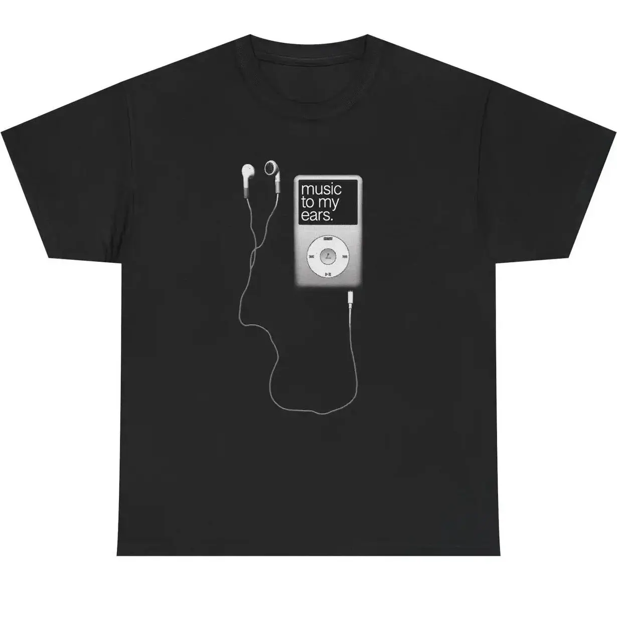 Music To My Ears T‑Shirt, Music Lover Graphic Tee, Casual Short Sleeve Top for Audiophiles & Music Fans