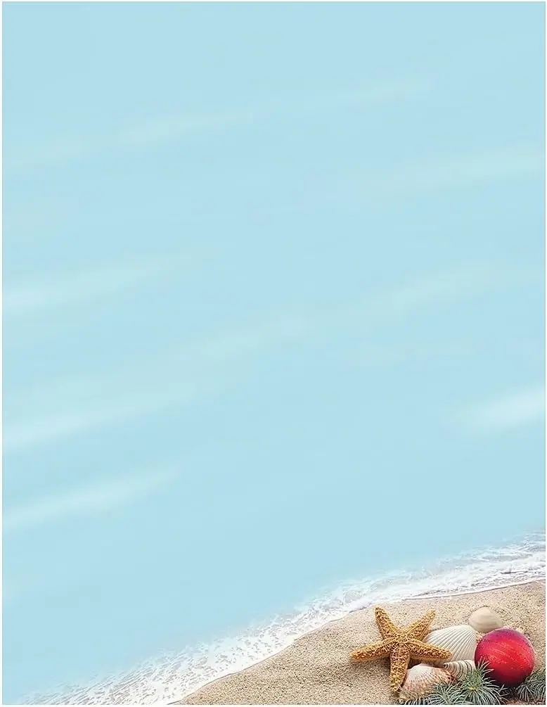 Great Papers! Beachy Holiday Letterhead, 80 count, 11" x 8.5" (2017017)