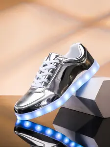 Unisex LED Light-Up Sneakers, Breathable PU Leather Casual Shoes, Sports Shoes, Trainer, All-Season Low Top Round Toe, Unisex Footwear for Daily Wear & Outdoor Activities
