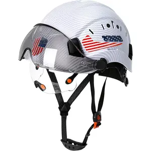 Full Brim Headgear with Dual Visor - Vented Outdoor Protective Gear with Sunglasses & Clear Lens, 6-Point Fit System, for Chainsaw Work, Arborist, Outdoor Power Equipment, Gardening, DIY
