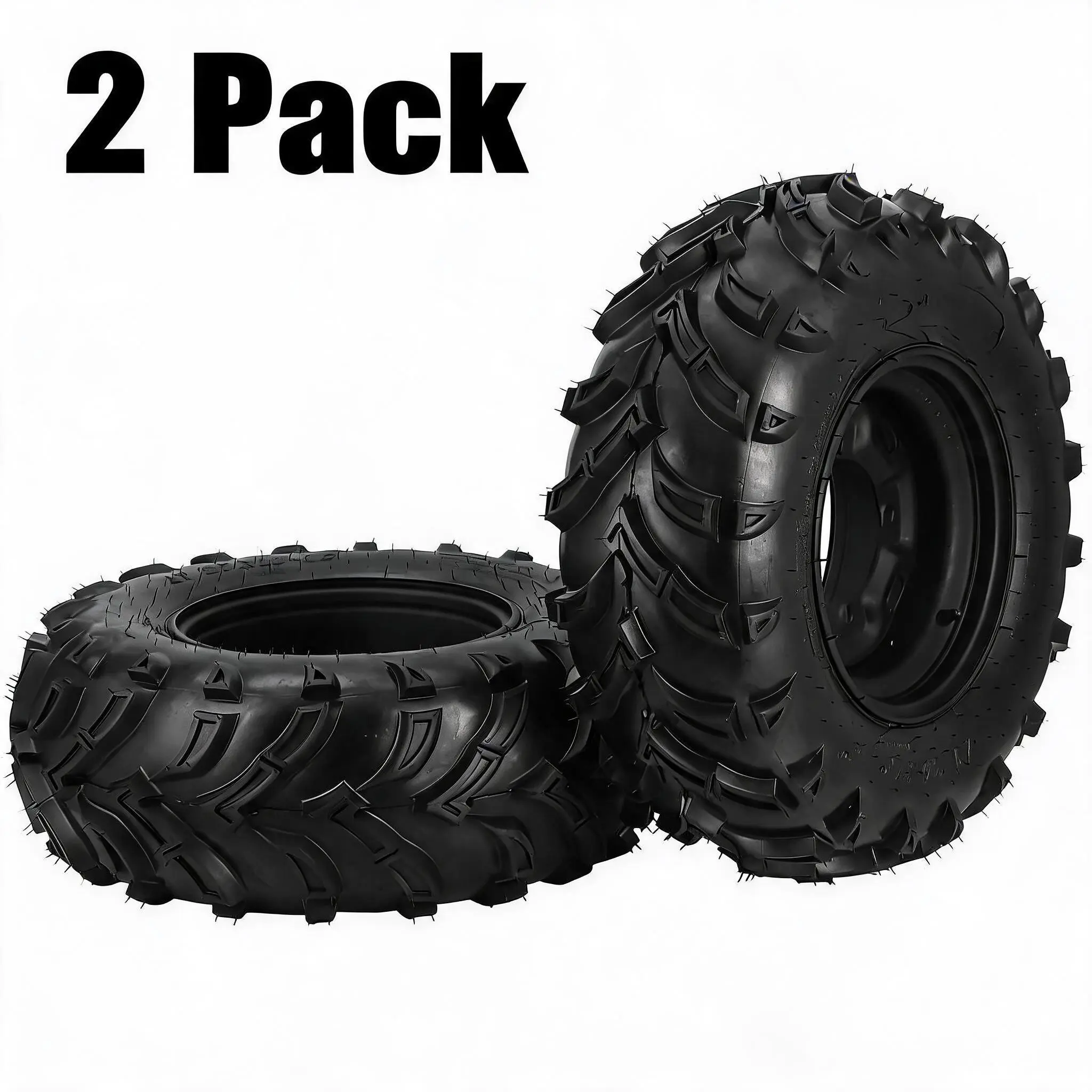 New Upgraded 2pcs 25*8-12 PCD:110*4 ET:3.5+2.5 ATV Tires, All-Terrain Off-Road Replacement Tires, Puncture Resistant & High Load Capacity, Universal for Multi-Purpose Vehicles, Rim(PCD:110 * 4 ET:3.5+2.5)