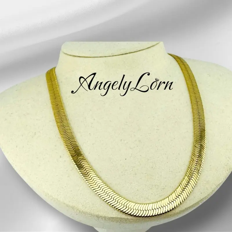 14k Laminated High Quality For Everyday Use, choker Espejo 18 Inch For women Elegant Design