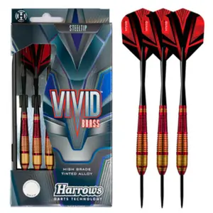 Harrows Darts Steel-Tip Darts - Brass Finish, Nitro-Coated Surface, Bold Look