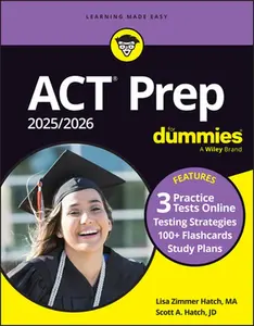 USED-ACT Prep 2025/2026 for Dummies: Book + 3 Practice Tests + 100+ Flashcards Online by Hatch, Lisa Zimmer (Paperback)
