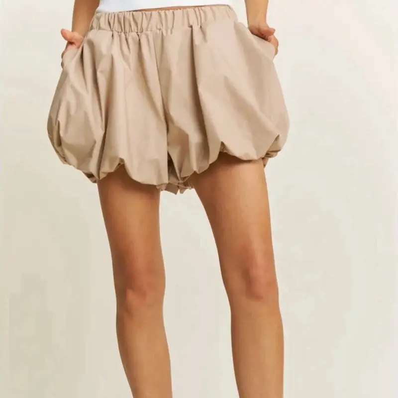KHAKI BUBBLE SHORT