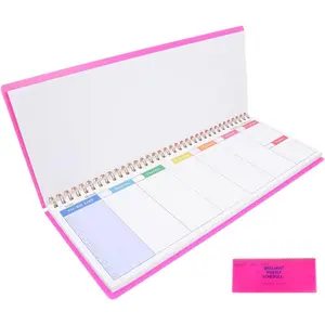 Weekly Planner Spiral Book Desk Notebook Scheduler Calendar Bound Blank Desktop Undated Daily Planning Notepad Planne Pad Time Management Assignment Habit  Plan Note Efficient Schedulin