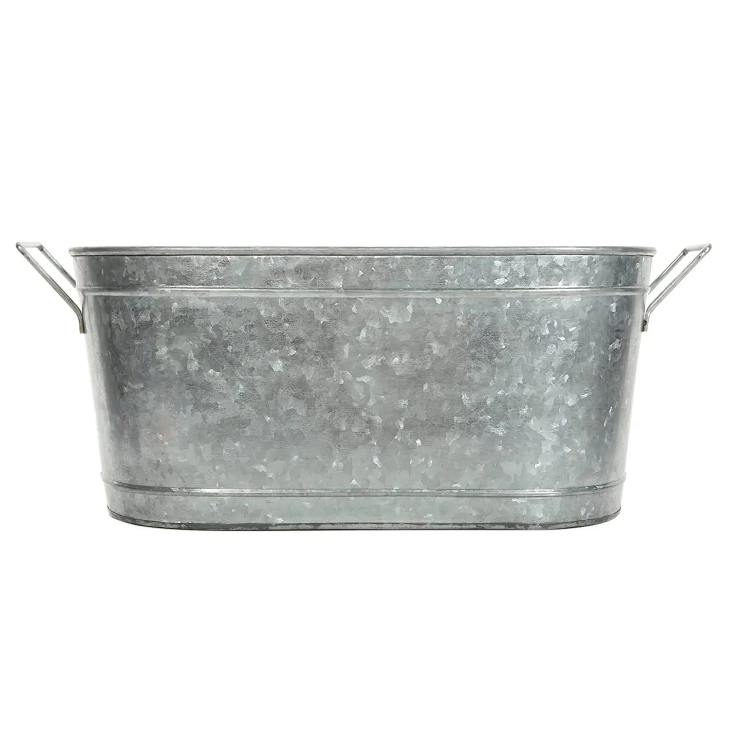 Galvanized Oval Beverage Party Tub Chiller - 18 Inch Long; Garden Planter Serve Ware. Ideal for Patio Garden - Bucket Farmhouse Decoration