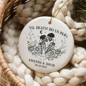Til Death Do Us Part Personalized Skeleton Anniversary Ornament, Custom Skeleton Couple, Wedding Gift, Lovers Christmas Gift