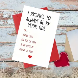 [Romantic Valentine Card] Valentine's Day Romantic Greeting Card Custom Message Card - Always By Your Side Quote, Heartfelt Love Message for Couples, Perfect Gift for Husband, Wife, Boyfriend, Girlfriend, Red Envelope Included