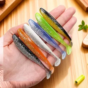 TikTok Viral! 3.5g 90mm Lifelike Dual-Color Swimbait, Artificial Fishing Lure, Realistic Swimming Action for Bass Trout Perch, Freshwater Saltwater Fishing Lures, 7 Vibrant Colors, Soft Plastic Worms, Must-Have Tackle for Anglers