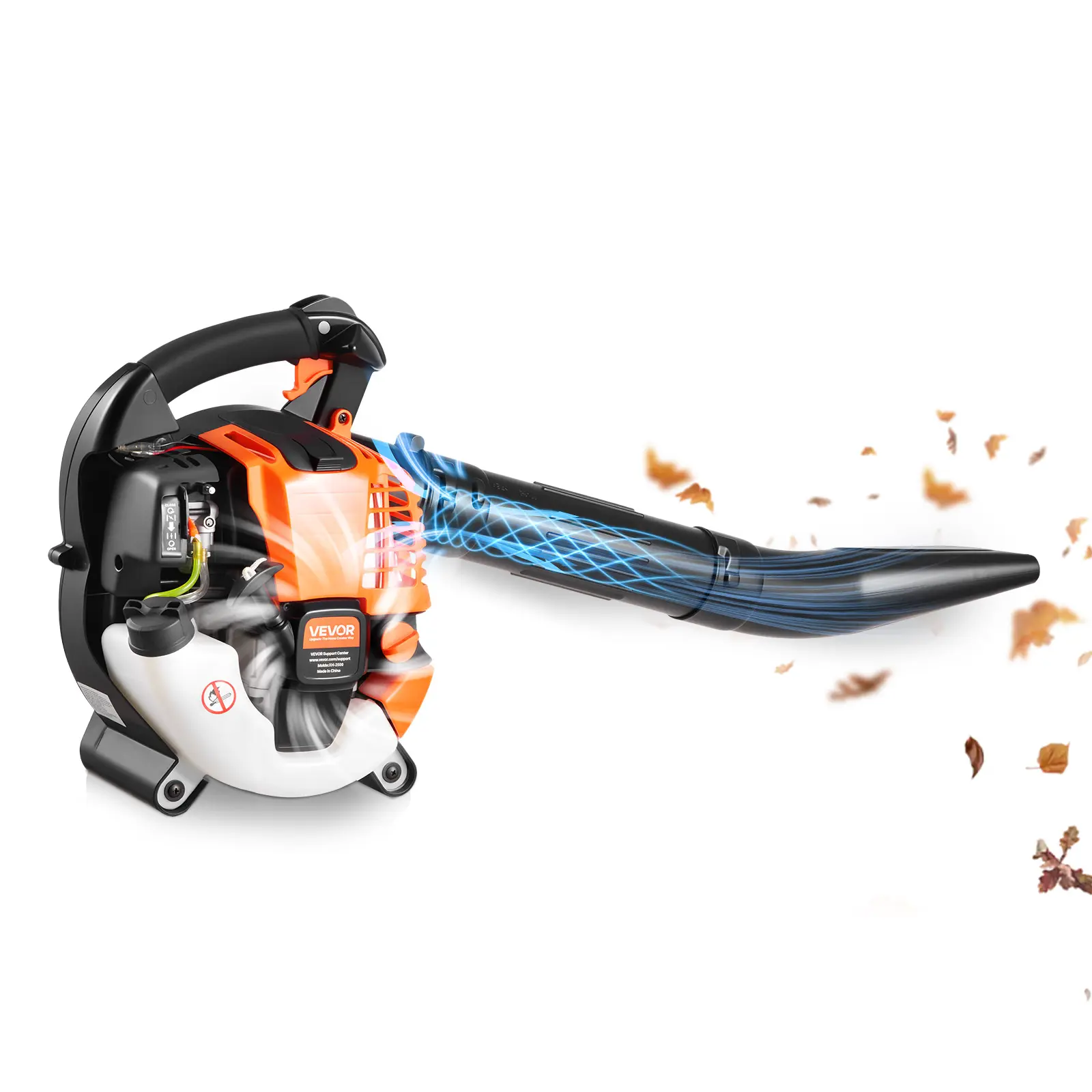 VEVOR Gas Powered Handheld Leaf Blower, 25.4 cc 4-Stroke Model with 0.75L Fuel Tank, 340 CFM Air Volume, 130 MPH Air Speed, Cooling Vent & Complete Accessories for Yard, Lawn Efficient Cleaning