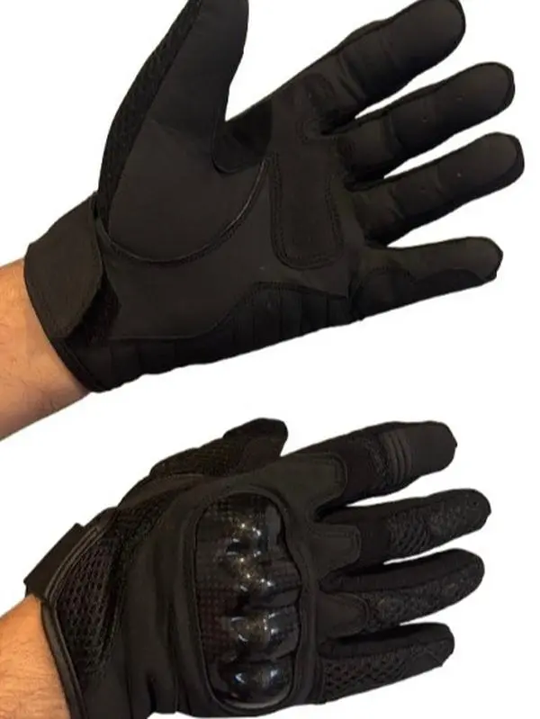 Men's Real Genuine Leather Cruiser Motorcycle Racing Knuckle Protection Gloves