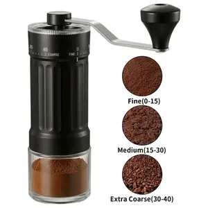 Manual Coffee Grinder, 40 External Grind Settings, 30g Capacity Hand-Crank Bean Mill, Compact Conical Burr Grinder for Espresso, Pour Over & French Press, Ideal for Travel, Camping & Office