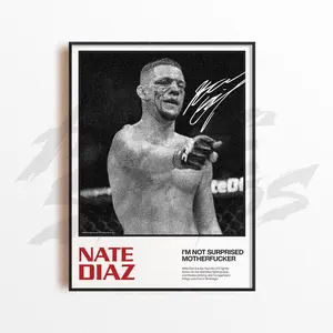 Nate Diaz Art Poster Unframed  , Mixed Martial Arts Wall Decor, Home Gym Decoration, Sports Gift, UFC Fighter Poster Unframed , MMA Art