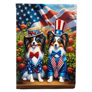 All American Papillon Garden Flag