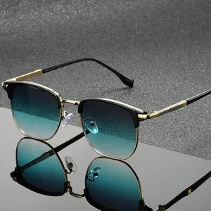 2026 New Metal Half-Rim Sunglasses Retro Fashion Square Fashion Sunglasses Universal Sunshade Glasses vintage men fashionable frame cat eye full color eyewear accessory gafas lectura leopard print face slimming outfit turbo flex angular travel fall camera