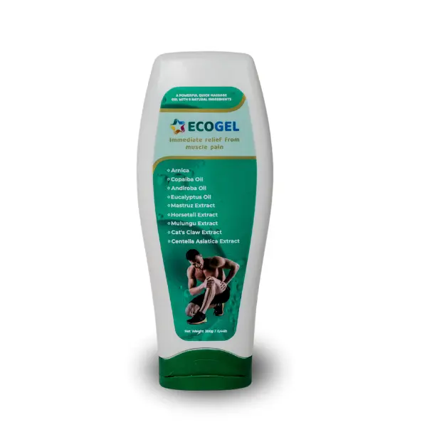 Ecogel -Body Massage Gel; Fast Pain Relief; Sports Injury Gel; Ecogel – Fast-Acting, Natural Formula with 9 Ingredients, Anti-inflammatory for Sore Muscles, Arthritis, Sports Injuries – 200ml.
