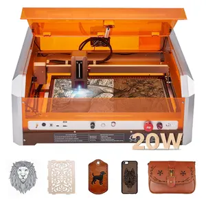 Laser Engraver And Cutter With Enclosed Work Area And Integrated Camera, 20W Power, 15.7 X 15.7 In Working Area, 30000 Mm/Min Speed, Suitable For Wood Leather Glass Paper Metal, Class 1 Safety