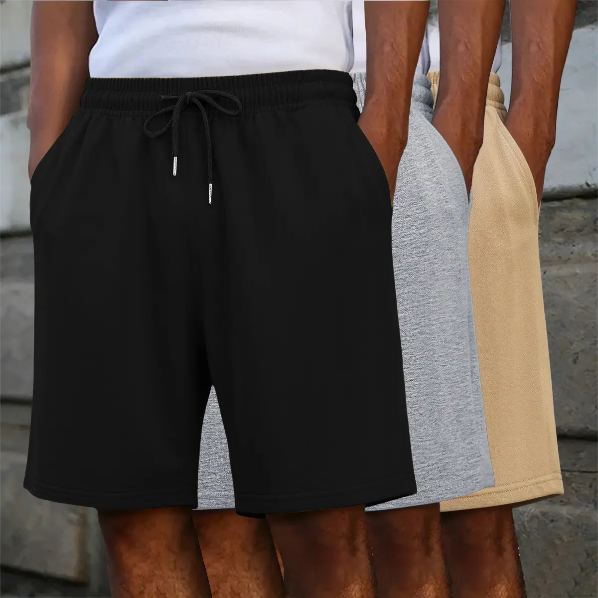 Men’s loose solid-color drawstring straight-leg shorts,Minimalist casual Street sports shorts,plain beach shorts,suitable for Daily wear,outdoor,day outings,seaside vacations,and summer Everyday Menswear Trouser