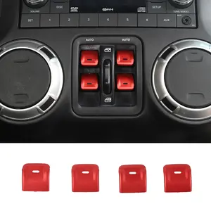 For 2011-2017 Jeep Wrangler JK Aluminum Alloy Interior Window Control Switch Button Cover Trim Decorative Accessories Decoration Automotive