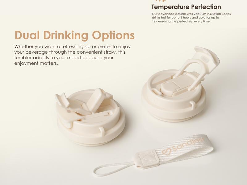 Sandjest 18oz Insulated Stainless Steel Coffee Tumbler, Reusable Iced Coffee Cup, 2-in-1 Lid Portable Travel Mug for Office Outdoor Christmas Gift Sandjest 18oz Insulated Stainless Steel Coffee Tumbler, Reusable Iced Coffee Cup, 2-in-1 Lid Portable Travel Mug for Office Outdoor Christmas Gift