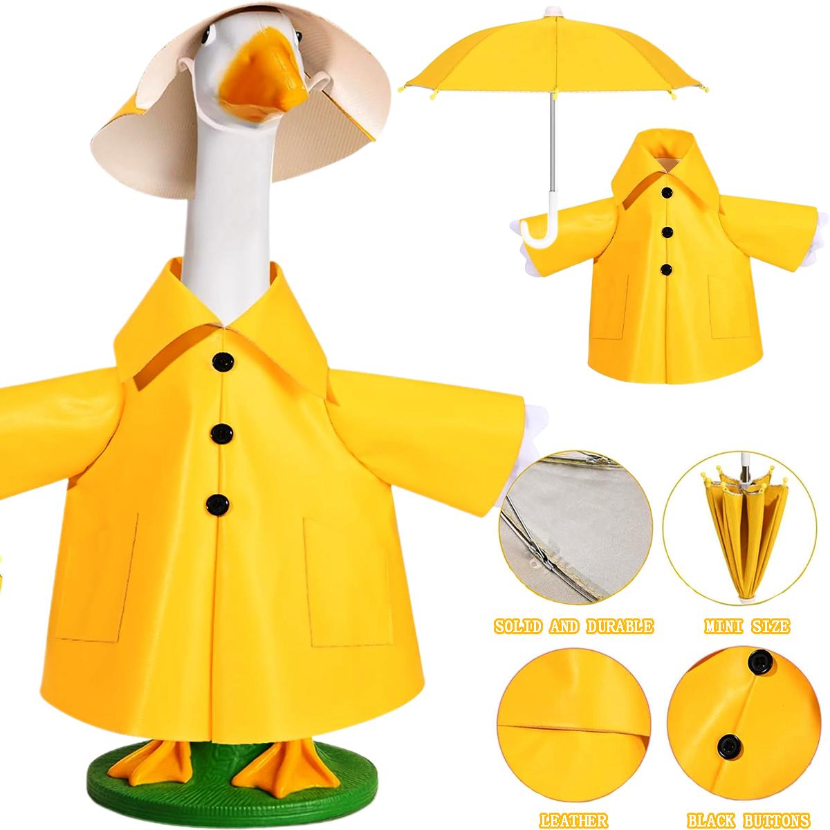 23Inch Porch Goose Raincoat Outfits – Summer Lawn Goose Clothes, Courtyard Goose Costumes, Home Decor & Housewarming Gift, Statue Patio Garden Decoration