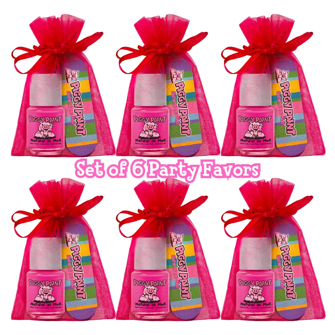 Set of 6 Party Favors - Piggy Paint Kids Non-toxic Nail Polish