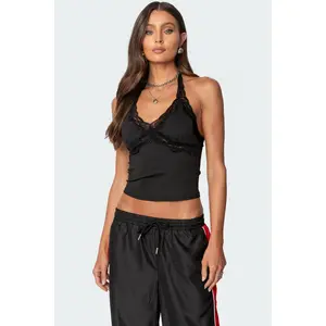 Cindi Lace Trim Halter Top