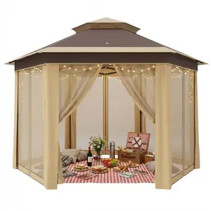 Garvee 13x13ft Instant Pop-Up Canopy with Full Mesh Enclosure Perfect for Outdoor Entertaining, Camping & Backyard Shade