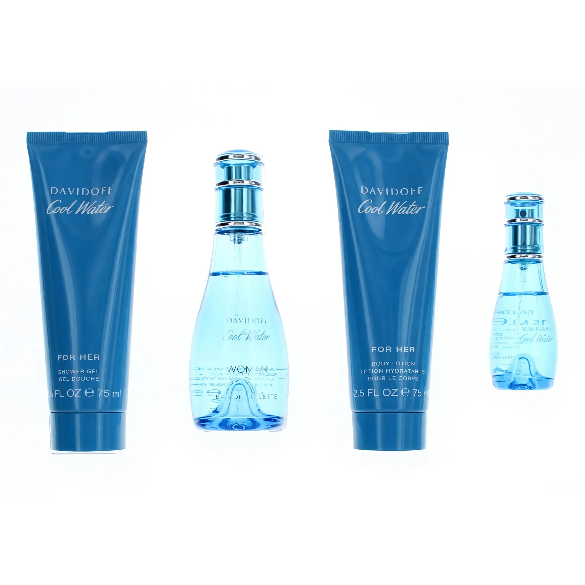 Cool Water by Davidoff, 4 Piece Gift Set for Women Scent