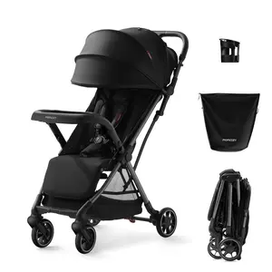 Momcozy ClickGo Lightweight Stroller, Compact Travel Stroller for Airplane with One-Click Fold, Baby Stroller and Toddler Stroller with Large Canopy for Kids from 6 Months to 50 Lbs