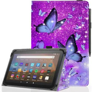 Universal 11 11.5 Inch Android Tablet Case,Slim Folding Stand Cover for 10.5 "10.9" 11" 11.5" and All 10.5"- 11.5" Touchscreen Tablet Case with Stylus Pen Holder,Butterfly 01