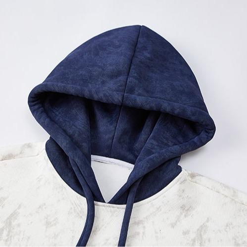 Men's Autumn And Winter Vintage Colorblock Patchwork Loose Fit Couple Hoodie, Men's Everyday Wear, Soft And Comfortable, Loose Versatile Warm Long Sleeve Hooded Jacket, Men's Hoodie