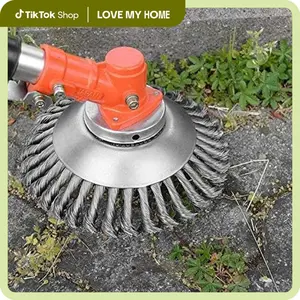 150mm / 6 Inch Steel Wire Trimmer Head Round Steel Wire Brush Grass Brush Cutter String Trimmer Replacement, Efficient Garden & Lawn Maintenance Multi-purpose Steel Wire Trimmer Head for Garden Brick Road Pavement Joints Moss Rust Removal, Dealsforyouday