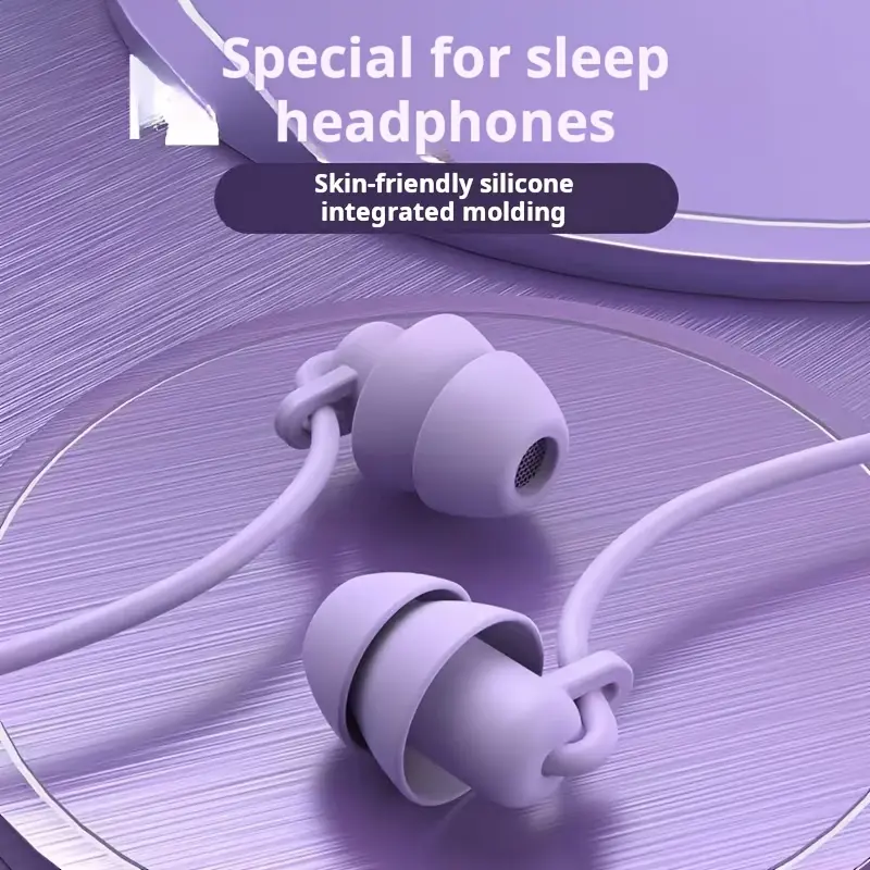 Wired headphones for in-ear sleeping, side-sleeping noise-cancelling, high-quality sound insulation, noise-cancelling headphones, 3.5mm plug for wired headphones, built-in microphone, soft material, supports side-sleeping, suitable for your ears'
