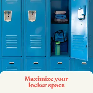 Metal Adjustable Locker Shelf | Heavy Duty Powder-Coated Steel Locker Organizer for School & Gym (Matte Black) Cabinet Industrial Racks Rubber