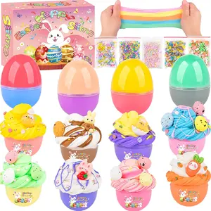 2026 Easter Gift  12-Pack Easter Slime Kit Non-Sticky Stress Relief Toys, Party Favors & Egg Stuffers for Kids