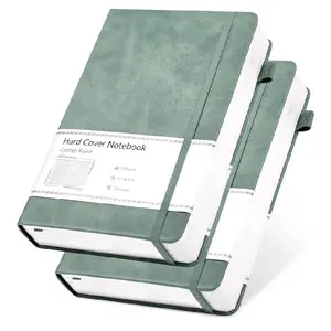 CAGIE 2 Pack Journal for Women Men 320 Pages 100 Gsm Paper Thick Journaling Notebooks A5 Leather Lined Journals for Writing Hardcover Journal Notebook Diary, Green