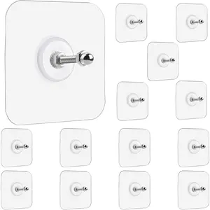 14 Pack No-Screw Wall Hooks Heavy Duty Reusable Adhesive Hooks 2 in 1 No Drill Wall Mount Hooks for Home Office 18mm