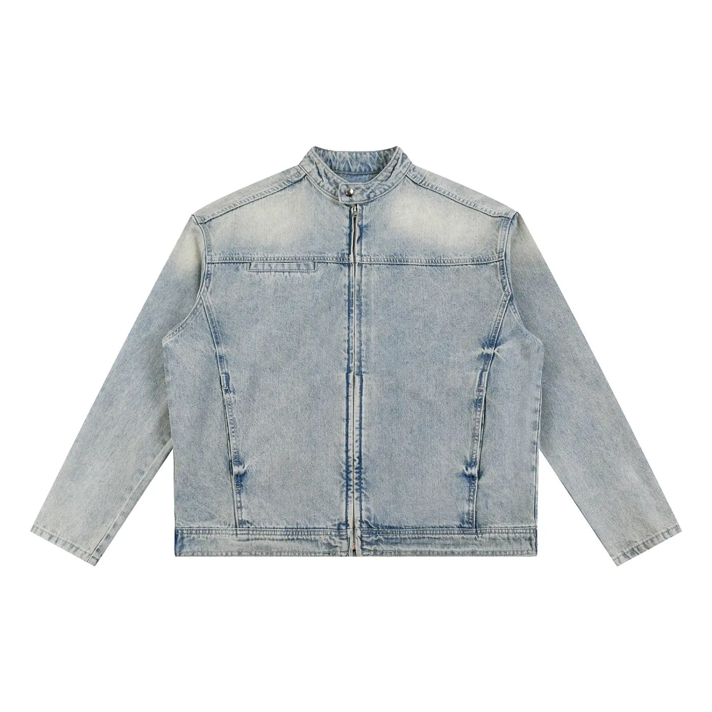 Vintage Wash Zip Denim Jacket