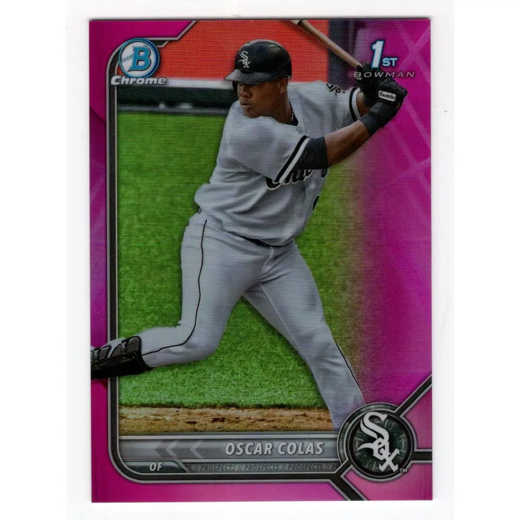 2022 Bowman Chrome Oscar Colas Fuchsia Refractor #'d /199 (White Sox)