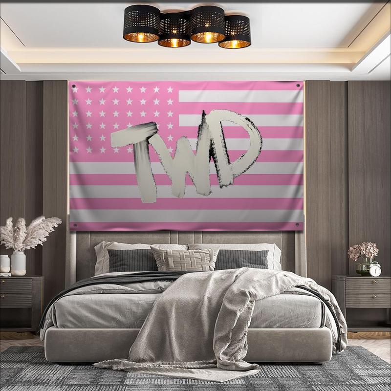 American Dead D-Daryl Dixon Flag For Garden Flags Party Living Room Home Balcony Wall Decor Banner Bedroom Tapestry Outdoor Peach skin suede