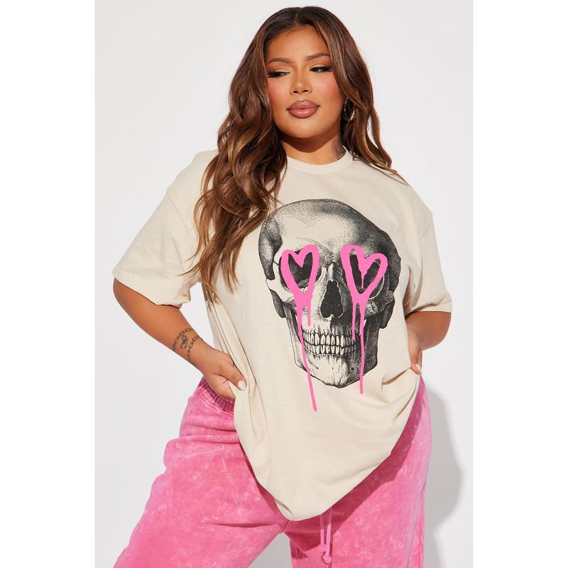 Eternal Love Skull Tshirt - Sand