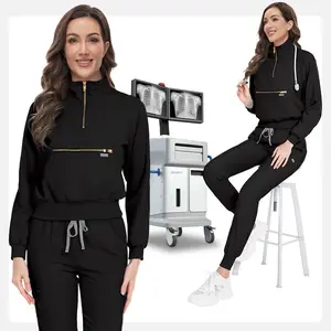 Anti Wrinkle Washable Nurse Uniforms Medical Scrubs Tops Pants Suit Women Scrub Set Unisex Long Sleeve Surgery Workwear