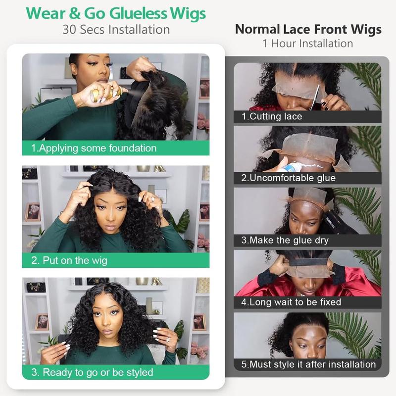 Karlami Curly Pixie Cut Wig Human Hair 4X4 Glueless Wigs HD Lace Short Curly Wigs Wear and Go Glueless Wigs Pre Plucked Pre Cut Short Curly Glueless Wigs Human Hair for Women woman glueless black woman