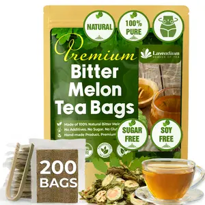 【FreshDrinkUS】 200 Bitter Melon Tea Bags, 100% Natural & Pure Bitter Melon. Bitter Melon Herbal Tea. Bitter-Melon Fruit Tea. No Sugar, No Caffeine, No Gluten, Vegan. Beverage