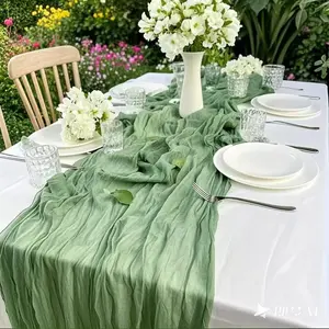 Sage Cheese Cloth Table Runner, 1/6/10 Pack, 55x180cm/90x180cm/90x300cm, Solid Color Fabric, Ideal for Weddings and Parties
