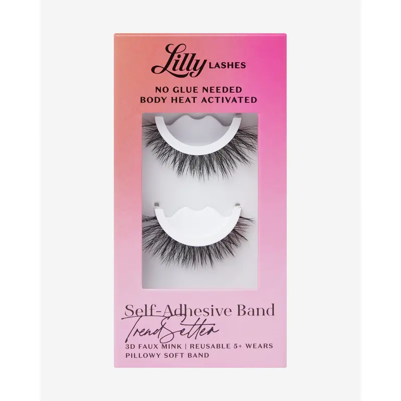 Self-Adhesive Eyelashes TrendSetter | Lilly Lashes 3D Faux Mink | No Glue Needed, Body Heat Activated