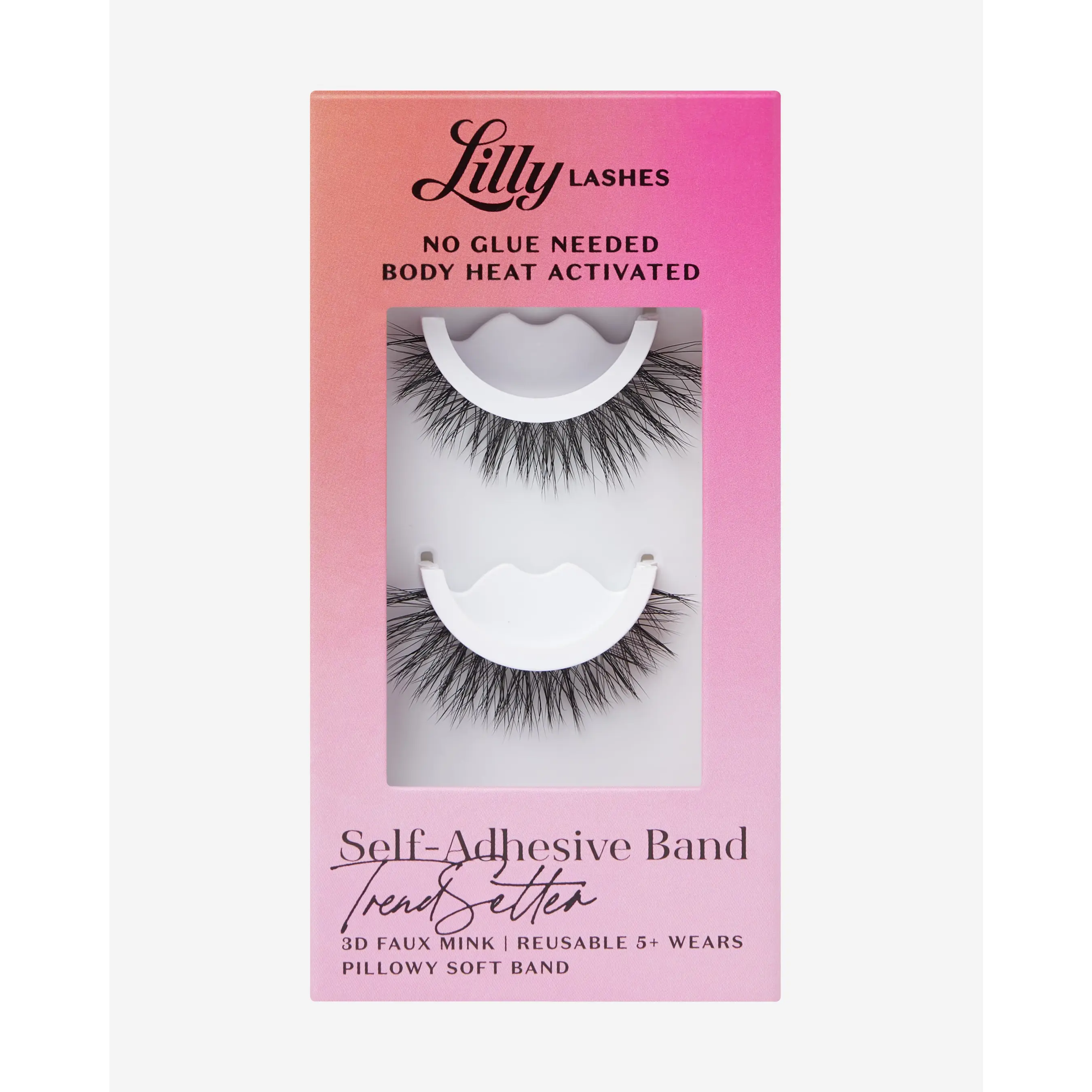 TrendSetter 3D Faux Mink Self-Adhesive False Eyelashes Makeup Case